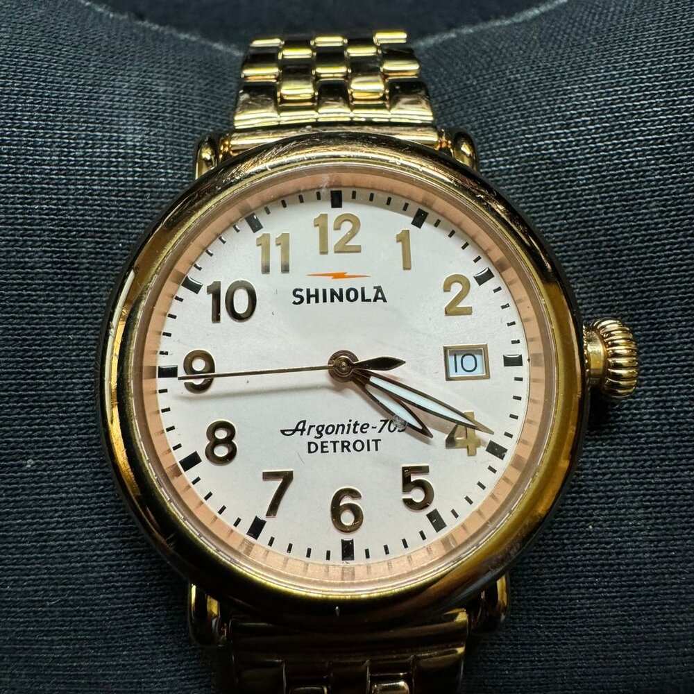 Shinola Gold Tone Women's Watch with White Dial
